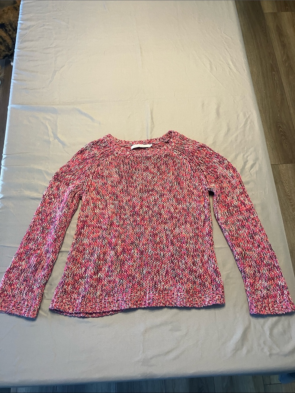 Women’s Marled Pink Scoopneck Sweater - Lightweight Knit